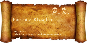 Perlesz Klaudia névjegykártya